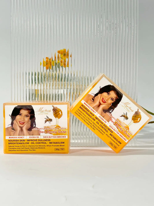 2 Magic Beauty All Natural Nourish & Shine Bee Honey Soap